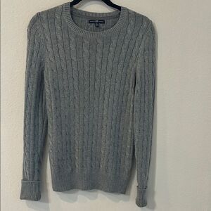 GAP Vintage Gray Cable Knit Sweater